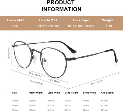 Miniatura 4 de Lentes de lectura redondos de metal pequeños para mujeres y hombres, clásicos, vintage, retro, bloqueo de luz azul, lectores de computadora Gris