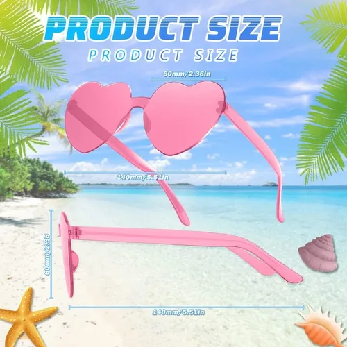 Miniatura 2 de RTBOFY Heart Sunglasses for Fashion Party Queen Style,Rimless Heart Shaped Sunglasses for Women Party Favor