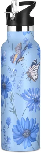 Miniatura 20 de Retro Dahlia Pink BPA-Free Leak Proof Sports Insulated Water Bottle with Leak Proof Spout Lid Double Wall Vacuum Bike Running Sports Travel Gym