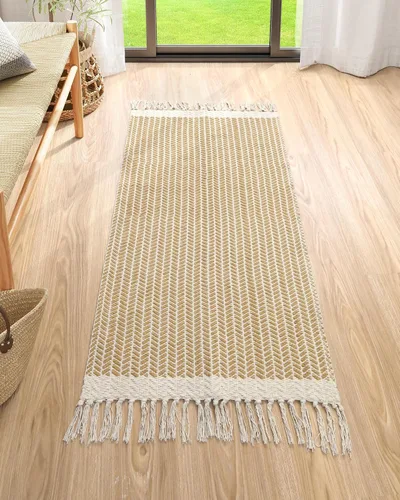 Miniatura 42 de Lahome Alfombras de baño bohemias, alfombra pequeña de 2 x 3 pies, alfombra ligera para entrada, alfombra de algodón tejida con borlas, alfombra