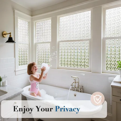 Miniatura 9 de Windimiley Película de Privacidad para Ventana con Bloqueo Total, Película de Ventana de Vidrio Manchado Control de Calor UV, Película Decorativa
