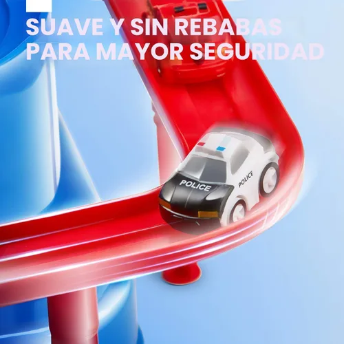 Miniatura 3 de Hahaland Juguetes para niños de 3 años - Juguetes de pista de carreras, juguete de coche para niños de 3-4 años, juego de rescate de pista