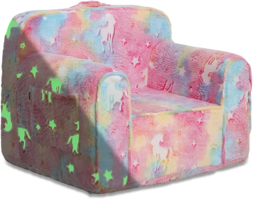 Miniatura 7 de Cómoda silla de espuma para niños, sillón para niños, sofá para niños, sofá para niños, silla de lectura con brillo en la oscuridad