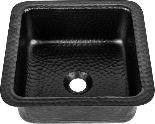Fregadero de cocina y barra Monarch Abode – Fregadero de bar de montaje dual de 12 pulgadas Glasgow, fregadero de aluminio negro mate martillado a