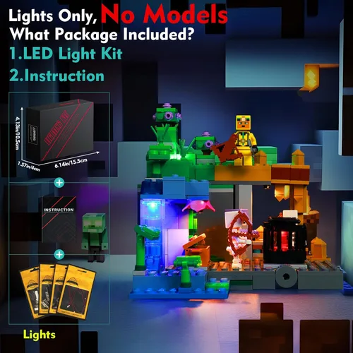 Miniatura 3 de VONADO Kit de luz LED compatible con Lego 21189 Skeleton Dungeon, luces decorativas de bricolaje para bloques de construcción Lego
