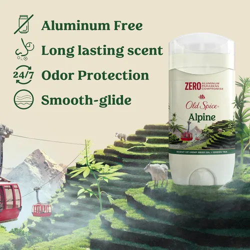 Miniatura 2 de Old Spice Desodorante sin aluminio para hombres, frescura duradera 24/7 y aroma de larga duración, protección contra el sudor y el olor 24/7