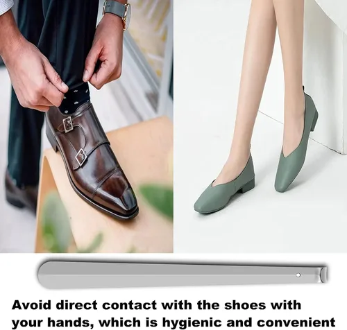 Miniatura 4 de Cuerno de zapatos de mango largo para personas mayores, calzadores de metal de 16.5 pulgadas de largo para hombres, mujeres y niños, herramienta