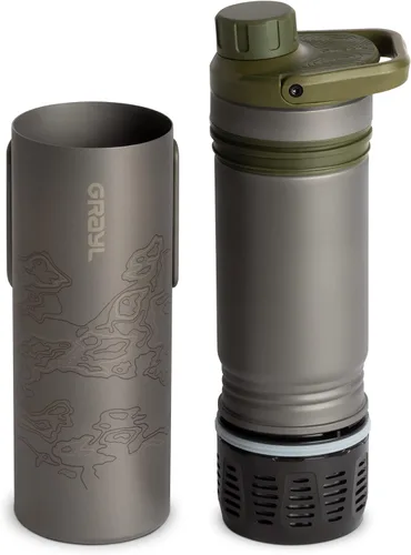Miniatura 2 de GRAYL UltraPress Titanium - Purificador y filtro de agua de 16.9 oz para senderismo, mochilero, supervivencia, bushcraft, viajes (Olive Drab)