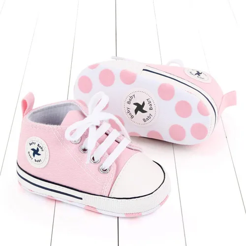 Miniatura 2 de Sekantrol Zapatos unisex para bebés, niñas y niños, suela suave, lona para recién nacidos, primeros pasos, zapatillas altas antideslizantes