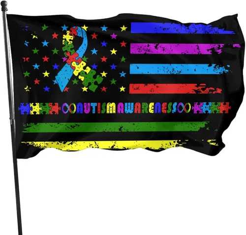 Miniatura 10 de Bandera de grado de conciencia sobre el autismo, 12 x 18 pulgadas, decoración al aire libre, banderas estadounidenses, patio, jardín, pared
