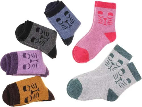 Miniatura 102 de Eocom 6 pares de calcetines de invierno cálidos de lana para niños y niñas