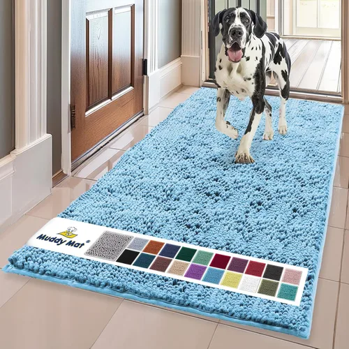 Miniatura 30 de Muddy Mat® Mostrado en la televisión - Tapete de microfibra súper absorbente para puerta de perro para patas fangosas, antideslizante y lavable
