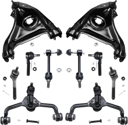 Miniatura 9 de Detroit Axle - Kit de suspensión frontal de 10 piezas para Jeep 2002-2004 Liberty, 2 brazos de control superiores con rótula 2 rótulas inferiores, 4