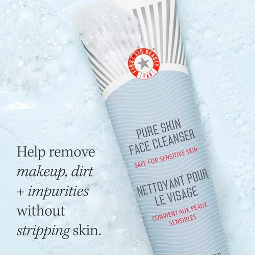 Miniatura 5 de First Aid Beauty - Limpiador facial Pure Skin, elimina eficazmente el maquillaje, la suciedad y las impurezas, limpiador suave deja la piel suave