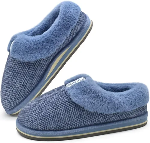 Miniatura 2 de COFACE Pantuflas de espuma viscoelástica para mujer, cómodas y cálidas, con forro de cojín acogedor