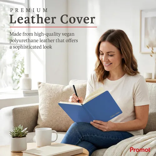 Miniatura 4 de Promot - Cuaderno de Diario Rayado: Diario Personalizado con Texto en Relieve en Oro Metálico - A5 Azul 192 Páginas Rayadas 8.2 x 5.5 Pulgadas, 100