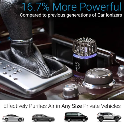 Miniatura 4 de Ionizador purificador de aire para automóvil - Desodorizador iónico antimicrobiano para automóvil de 12V enchufable con cargador USB dual