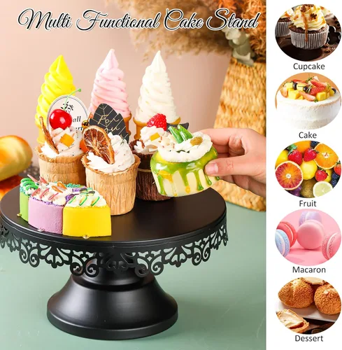 Miniatura 6 de Tioncy Juego de 8 soportes para tartas, soportes de exhibición de mesa de postres de metal para mesa de postres, soporte para cupcakes escalonados