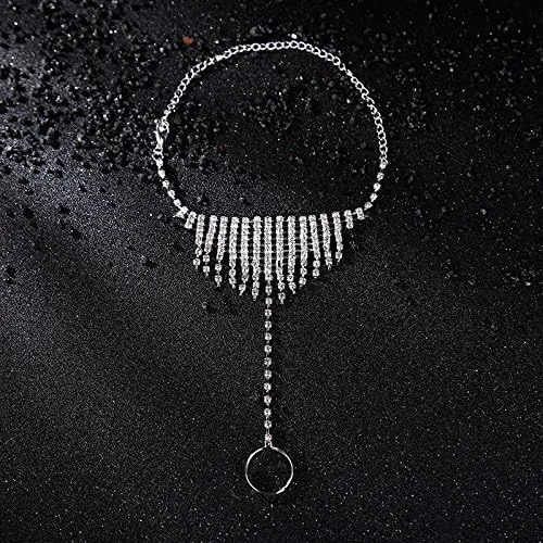 Miniatura 3 de Tobillera de cristal de mariposa con anillo para el dedo del pie pulseras de hoja de cristal borla sandalias descalzas pulgar brazalete para mujeres