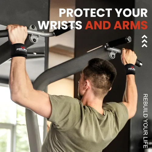 Miniatura 3 de RELIFE REBUILD YOUR LIFE Ganchos de levantamiento para hombres y mujeres (par), correas para dominadas, agarres de muñeca Gym Reapers