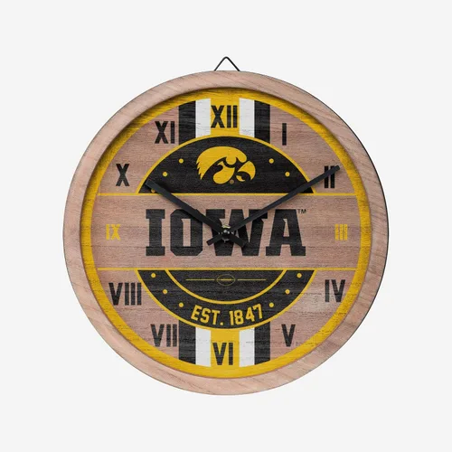 Miniatura 5 de FOCO NCAA Reloj de pared de barril de madera