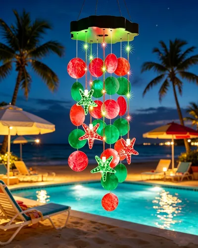 Miniatura 11 de Toodour Campanillas de viento solares para exteriores, conchas, regalos de luz para mamá, abuela, mujeres, esposa, niñas, luz móvil decorativa solar