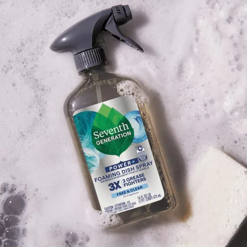 Miniatura 8 de Seventh Generation Espray Espumoso para Platos, 3X Luchadores contra la Grasa, Sin Fragancia ni Colorantes, 16 Fl. Oz.