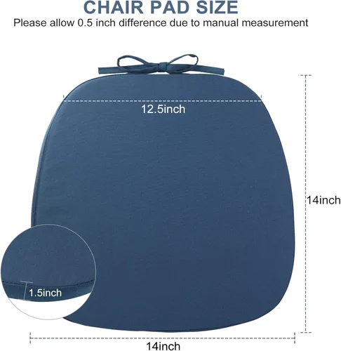 Miniatura 2 de GUEGLSA Cojines de asiento impermeables para exteriores, 14 x 14 pulgadas, almohadilla de metal antideslizante con lazos, cojín de metal
