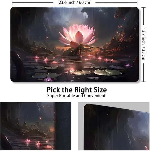 Miniatura 2 de DAUXID Tapete de juego MTG cosido de alta calidad con zonas y parte trasera de goma antideslizante, tapete de juego TCG para MTG y otros