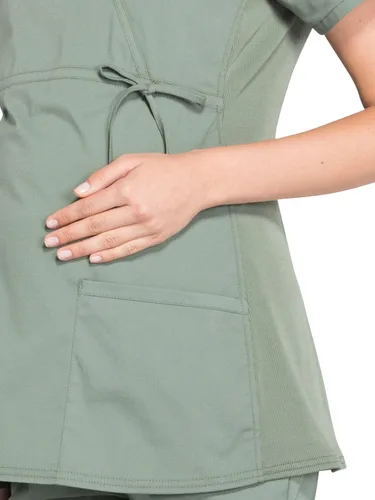 Miniatura 3 de Cherokee Women's Maternity Scrub Top with 3 Pockets Mock Wrap WW685