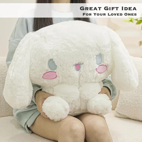 Miniatura 6 de Juju - Peluche Kawaii blanco (20 pulgadas), lindos animales de peluche kawaii, peluches grandes de peluche, peluches grandes, lindos peluches