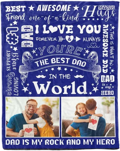 Miniatura 32 de D-Story Mantas personalizadas con imágenes para un papá, para el Día del Padre, mantas con imágenes personalizadas, regalos para el Día del Padre
