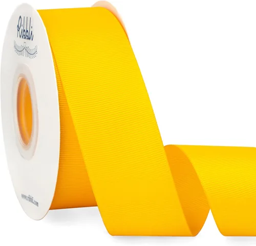 Ribbli Cinta de Grogrén Amarillo Maíz, 1-1/2 pulgadas x 25 Yardas Continuas, Usar para Lazos Accesorios para el Cabello DIY, Envoltura de Regalos,