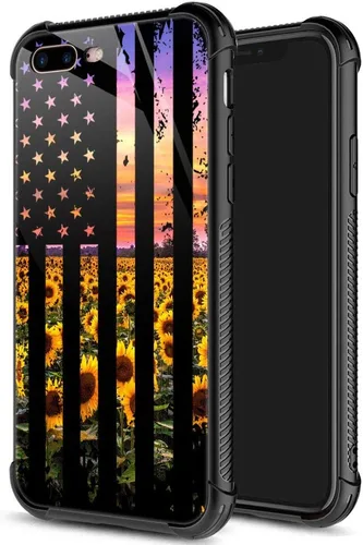 Miniatura 28 de ZHEGAILIAN Funda para iPhone 7/8 Plus, protección de grado militar, esquinas a prueba de golpes, funda antiarañazos para iPhone 7/8 Plus, girasol