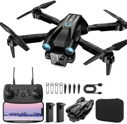 Dron con cámara 1080P HD, mini dron para principiantes, niños y adultos, cuadricóptero RC con 2 baterías, estuche de transporte, vuelo estable,