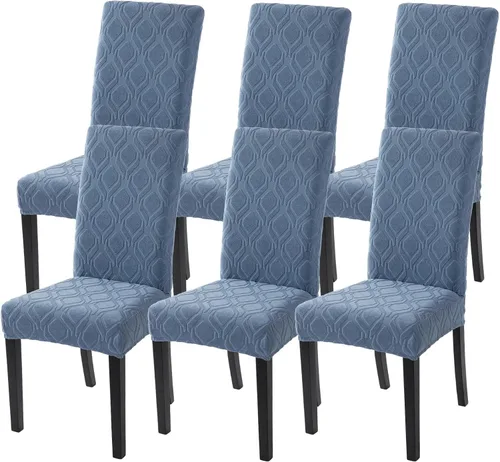 Miniatura 75 de SearchI Juego de 4 fundas para sillas de comedor, elásticas con estampado floral, fundas deslizables para sillas Parsons de spandex, removibles