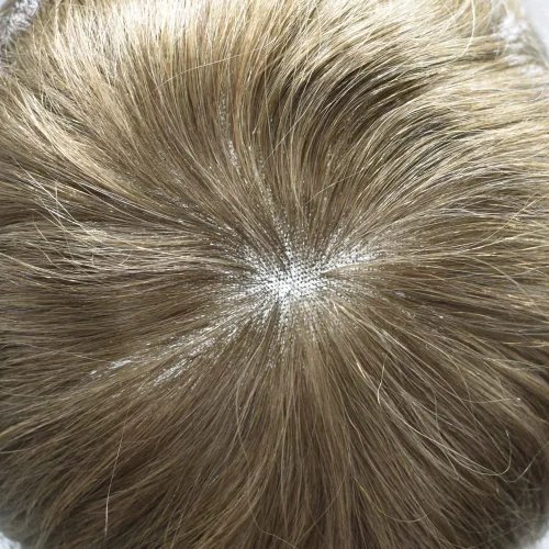 Miniatura 5 de Toupee para hombres Cabello humano real encaje suizo para hombre Toupee sistema de reemplazo de pelo para hombres sistema de cabello 7x9-80%