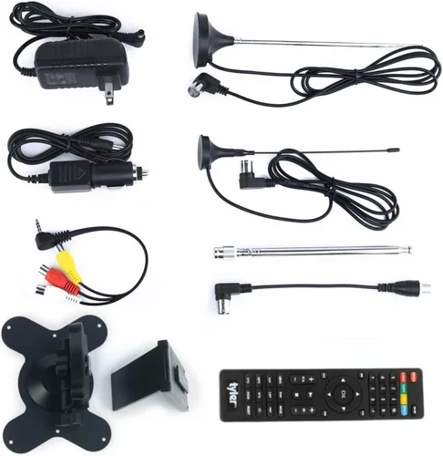 Miniatura 6 de Tyler 7" Monitor LCD de TV portátil con batería recargable, capacidad inalámbrica, HD-TV, USB, entrada HDMI, AC/DC, control remoto, soporte