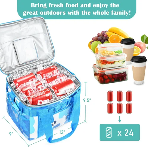 Miniatura 9 de Tirrinia Bolsa térmica grande aislada – Caja térmica a prueba de fugas para exteriores para mujeres y hombres – Bolsa de congelador portátil