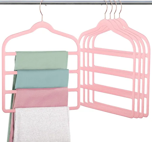 Miniatura 14 de Percha para pantalones de terciopelo que ahorra espacio, antideslizante, Myfolrena, percha para pantalones y pantalones cortos, múltiples perchas