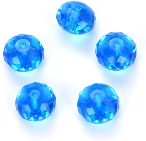 Miniatura 87 de 50 cuentas de cristal Adabele austriaco de 0.394 pulgadas facetadas sueltas Rondelle Siam rojo espaciador compatible con cristales de Swarovski 5040