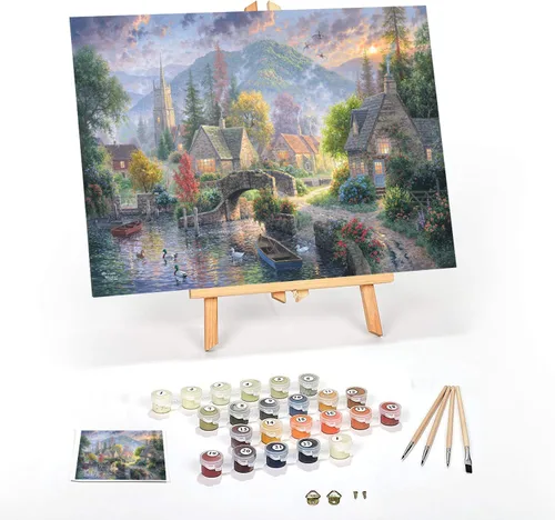 Miniatura 51 de Ledgebay Kit de Pintura por Números DIY para Adultos con Lienzo Enmarcado, de Principiante a Avanzado, los Kits Incluyen Juego de Pintura Acrílica