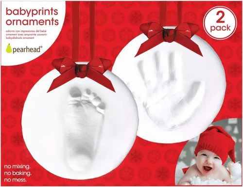 Miniatura 16 de Kit de adorno de huellas de bebé Pearhead Babyprints, kit de impresión de mano o huella de bebé fácil sin hornear, regalo de Navidad para bebé