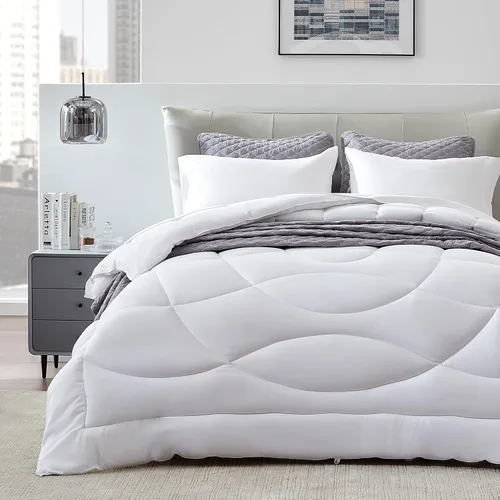 Miniatura 20 de SLEEP ZONE - Juego de edredón reversible y refrescante tamaño matrimonial, relleno alternativo suave, transpirable y cálido para todo el año, lado A