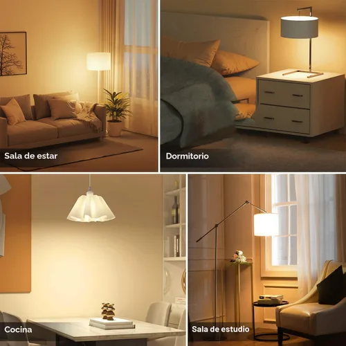 Miniatura 6 de TJOY Paquete de 6 Bombillas LED A19, Bombilla LED Equivalente a 60 Vatios, Blanco Cálido 3000K, Eficiente 9W, Base Estándar E26, Bombilla de Ahorro