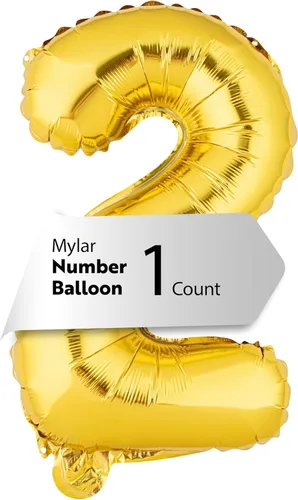 Miniatura 12 de Restaurantware-Balloonify Globo de Número de 16 Pulgadas, 1 Globo Digital para Fiesta - Número 5, Auto-Sellado, Acabado de Mylar de Folio Dorado, Oro