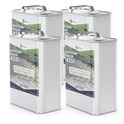 Miniatura 12 de DeckGeneral Sellador acrílico de mampostería 4551 - Sellador de pavimentador de patio para ladrillos y piedras naturales - Sellador hidrofóbico