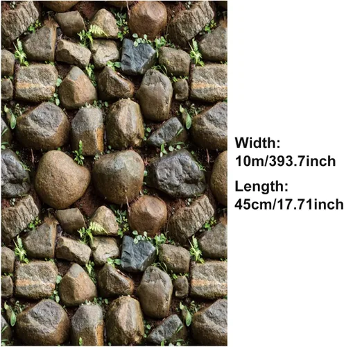 Miniatura 2 de ECYC Ltd Papel tapiz autoadhesivo 3D de piedra sintética de 17.72 x 393.7 pulgadas, para despegar y pegar, calcomanías de pared de bloques de piedra