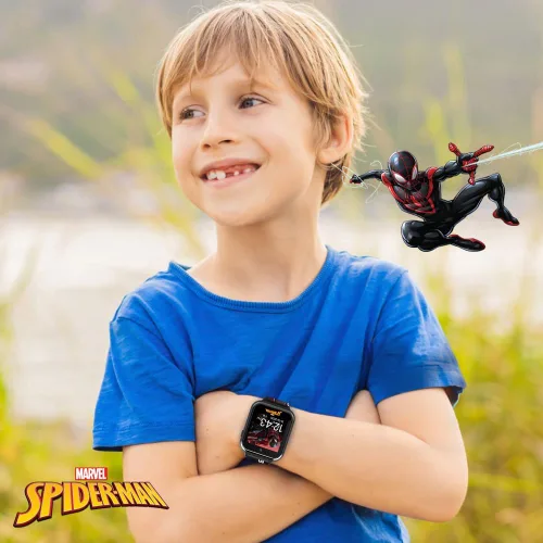 Miniatura 4 de Marvel Spider-Man - Reloj inteligente para niños, reloj interactivo con pantalla táctil con 10 caras de reloj personalizables, cámara integrada