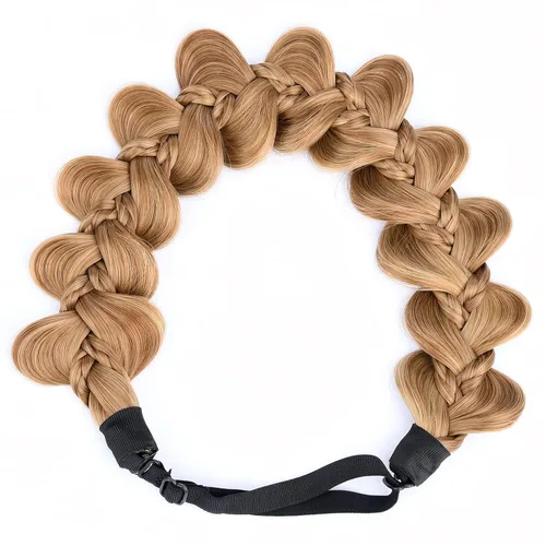 Miniatura 31 de Diadema clásica de cabello sintético trenzado de 5 hebras, trenzas gruesas y anchas, extensión de cabello con elástico para mujeres y niñas